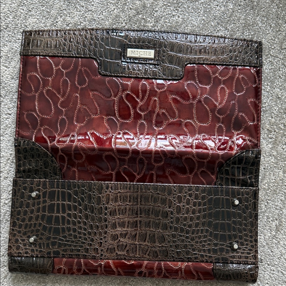 Miche “Dani”Embossed Classic Shell in Brown and deep Red